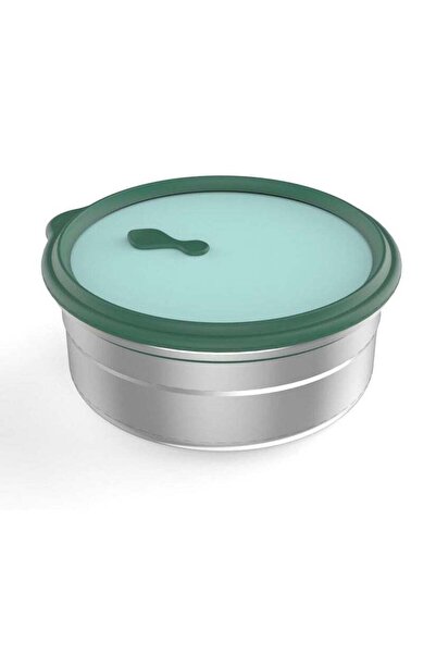 Generic AKDC Stainless Steel Round Lunch Box 1000ml, Green- RF12627