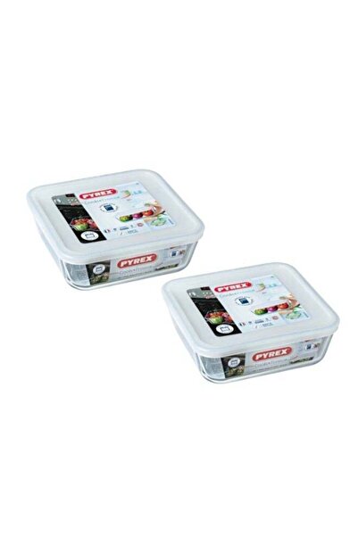 Generic Pyrex Cook & Freeze Square Glass Dish with Plastic Lid 0.8L (Pack of ...