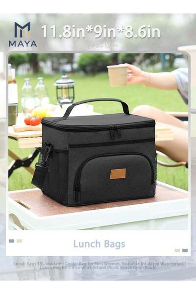 Generic Lunch Bags 15L Insulated Cooler Bag for Men Women, Reusable Insulated...