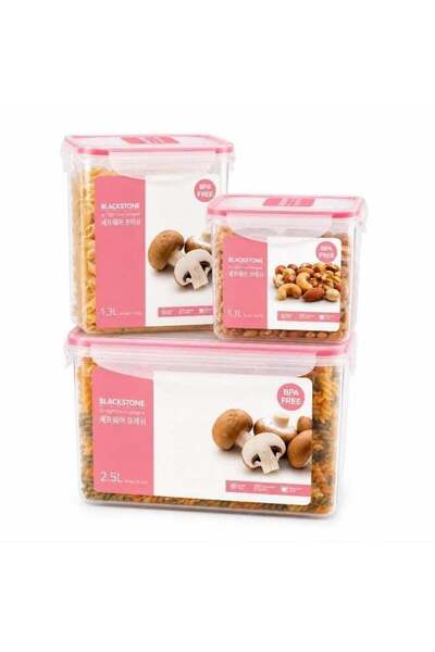Generic BLACKSTONE Tall Rectangular Plastic Food Storage Container Set for Pa...