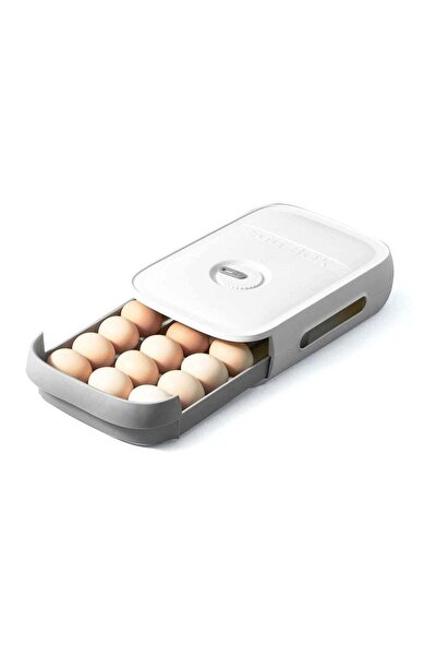 Generic White Egg Holder Storage Box for Refrigerator