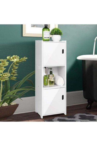 Generic Waterproof Freestanding Bathroom Storage Cabinet - White Organizer Un...