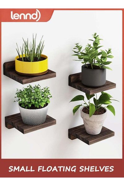 Generic LENND Small Floating Shelves, 5X5 Inches Wall Shelf Set of 4, Rustic ...
