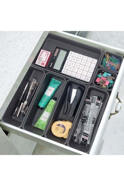 Generic Interlocking Desk Drawer Organizer Tray Set of 8, Stackable Plastic S...