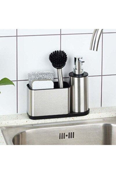 Generic Danube Home Danube Essential Soap Dispenser With Sponge Holder Blk/Sl...