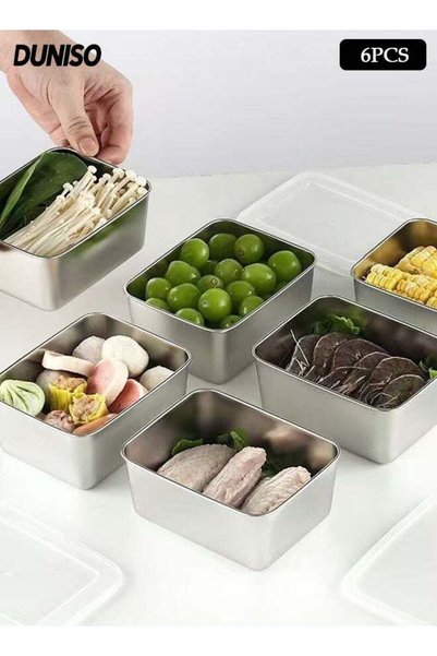 Generic 6Pcs Stainless Steel Meal Prep Container Leak Proof Food Storage Cont...