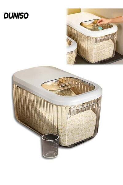 Generic Rice Dispenser with Lid, Airtight Foods Container, Transparent Rice S...