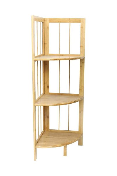 Generic 3 Tier Bamboo Corner Shelf