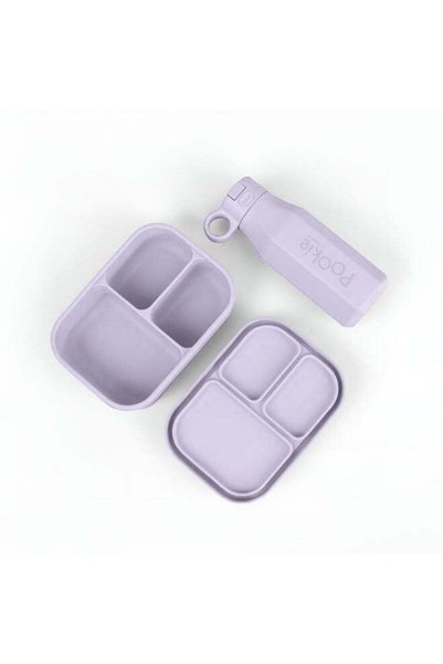 Generic Pookie Silicone Bento Lunch Box for Kids | 3-Compartment Meal Contain...