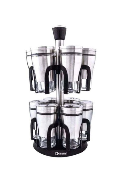 Generic 12-Pice Aluminium Spice Jar Set Silver 21x21x34cm