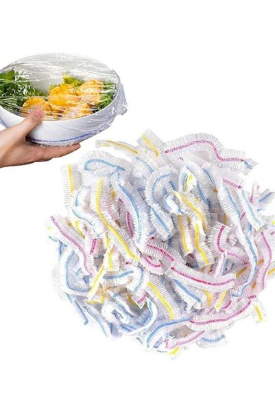 Generic Food Cover Plastic Wrap,300PCS Reusable Stretch Lids, Elastic Bowl Co...