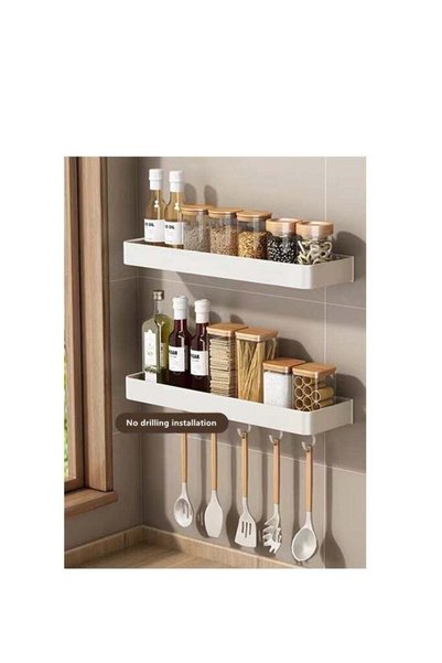 Generic 2-Piece Kitchen Aluminium Alloy Wall Organizer with 5 Hook Bathroom W...