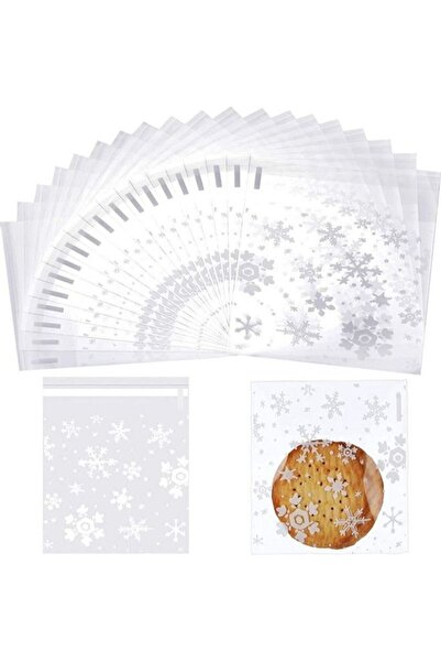 Generic 200Piece Snowflake Cookie Candy Bags 5.5x5.5inch