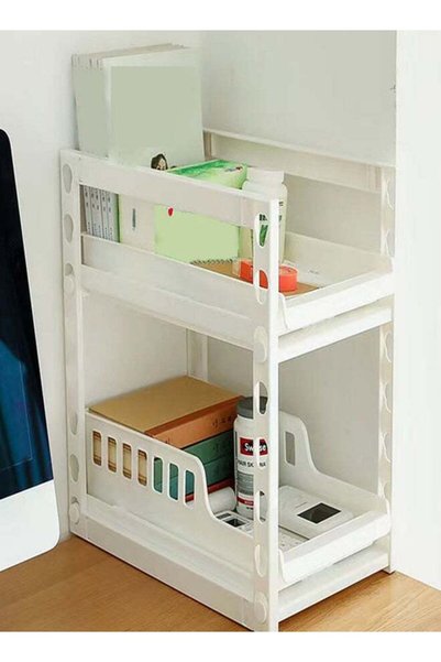Generic Kitchen Adjustable Shelf Storage Box White 24x40x39.5cm