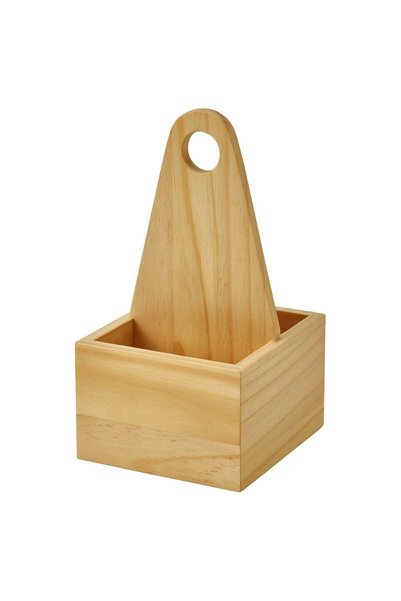Generic Portable Kitchen Organiser, Solid Pine Wood, 12x11 cm - Carry Caddy