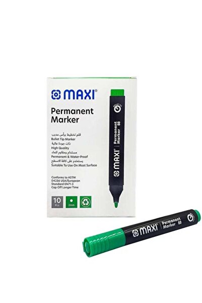 Generic Maxi Permanent marker with Bullet tip 10pc Green