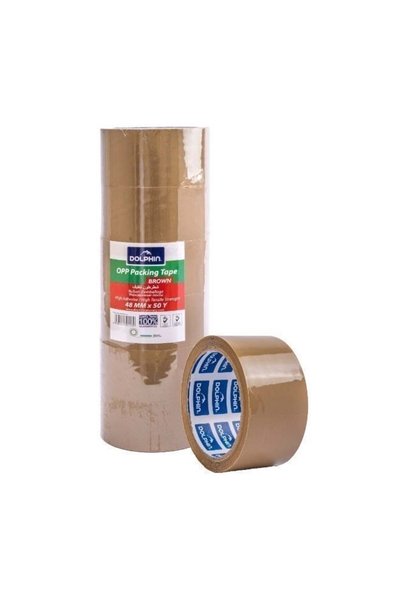 Generic Dolphin High-Quality Brown Packing Tape 48 mm × 50 Yards – Pack of 6,...