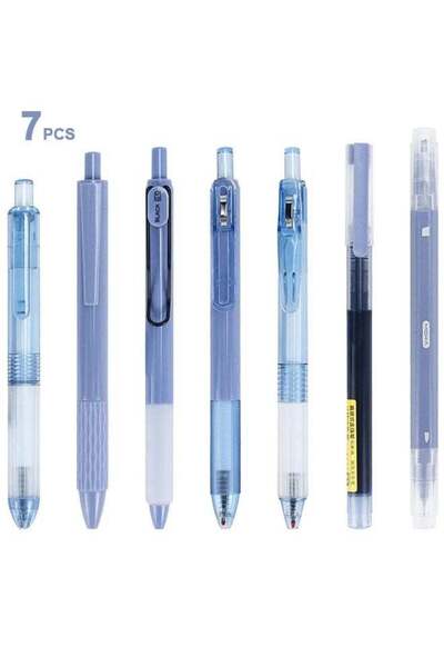Generic Ballpoint Pen Gel Pens - 7 Pcs 0.5mm Retractable Black Ink Pens Set w...