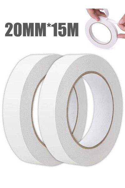 Generic 2 Pcs Double Sided Tape 20mm*15m, Adhesive Sticky Tape for Arts, Craf...