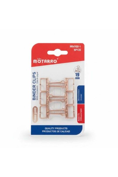 Generic MOTARRO 19mm Rose Gold Binder Clips MN005-1 - Premium Metal Paper Cla...