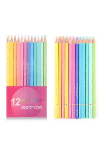 Generic Macaron Colored Pencils,12 Oil-based Pastel Colored Pencil Set,Artist...