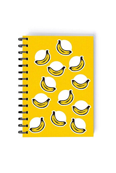 Generic Spiral A5 Notebook Cute Fruits Pattern Banana Yellow Aesthetics