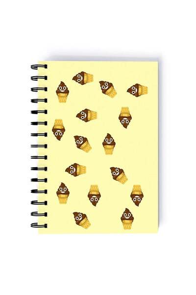 Generic Spiral A5 Notebook Pattern Ice Cream Yellow Aesthetics