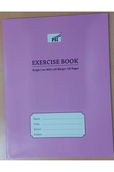 Generic PSI Exercise Book - Single Line with Left Margin, 120 Pages