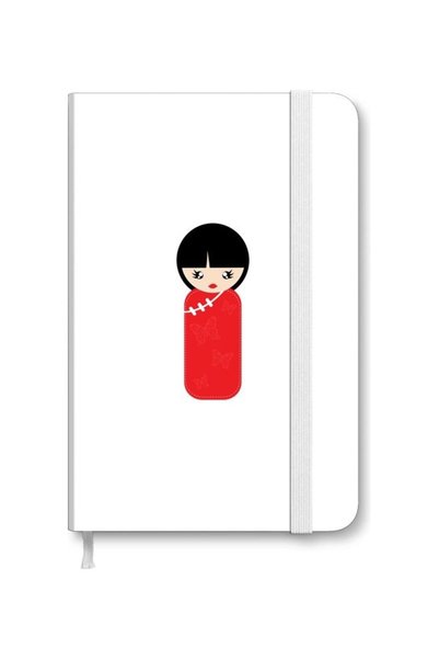 Generic Designer A5 Thick Hardcover Notebook - Chinese Doll White