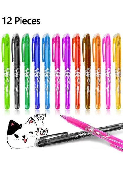 Generic 12-Piece Rollerball Pens, Erasable Rollerball Pen Multicolour, Smooth...