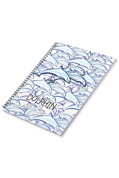 Generic FIS Pack Of 5 Spiral Soft Cover Notebook, 96 Sheets A4 Dolphin Design...