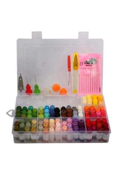 Generic 50-Colours Thread Hoops DIY Sewing Kit Multicolour