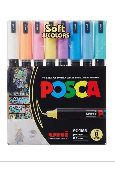 Generic 8-Piece POSCA Extra Fine Pens Soft Colours