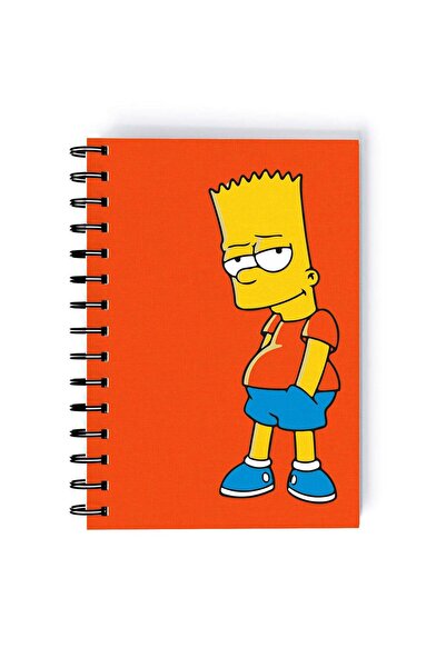 Generic Bart Simpson Printed Spiral A5 Notebook Orange/Yellow/Blue