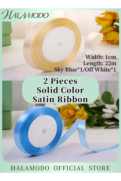 Generic 2PCS Solid Color Satin Ribbon Fabric Satin Ribbon for Gift Wrapping &...