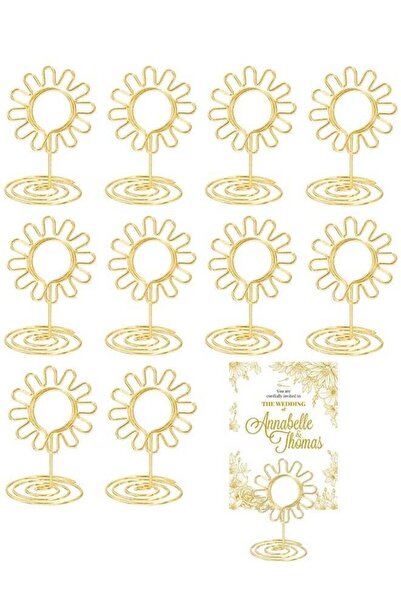 Generic 10 Pcs Cards Stand Menu Clips, Sunflowers Mini Place Card Holders Tab...