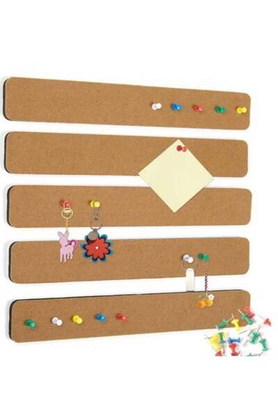 Generic 5 Pack Bulletin Board Strips, COIDEA Felt Pin Board Bar with 35 Push ...