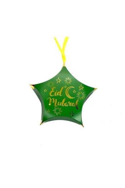 Generic Green Eid Mubarak New Style Star Candy Gift Box Packaging 12 Pieces