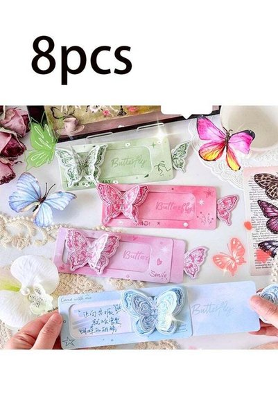 Generic 8 Sets 3D Layered Pop Up Butterfly Pull Slide Greeting Card, Ins Aest...