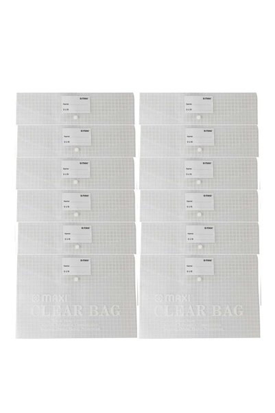 Generic 12-Piece Clear Document Bag Set White