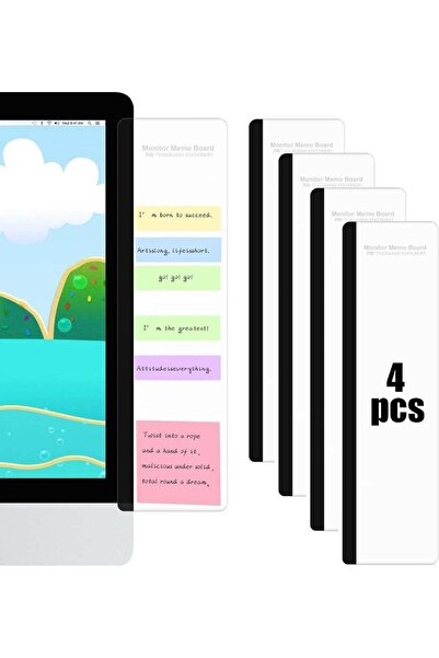 Generic 4 Pcs Transparent Acrylic Monitor Side Memo Boards, Dual-Side Desktop...