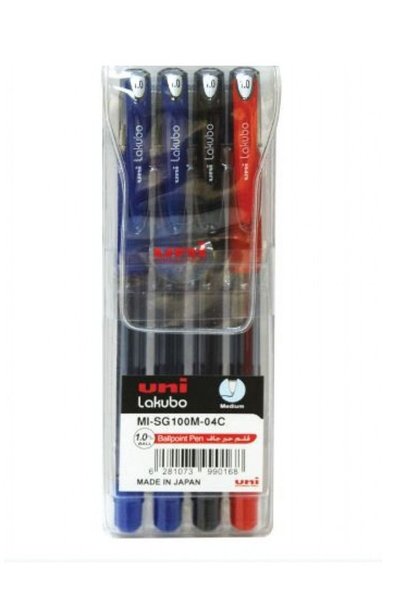 Generic 4-Piece Lakubo Ballpoint Pen 1.0mm Tip Multicolour