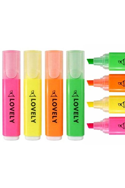 Generic 4 Pack Neon Highlighters Set – Assorted Fluorescent Colors Chisel Tip...