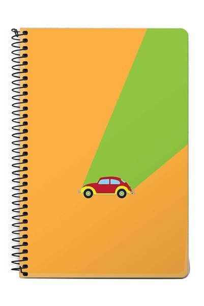 Generic Retro Bug Orange A5 Spiral Notebook Brown/Green