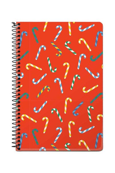 Generic Candy Canes A5 Spiral Notebook Red/Blue/White
