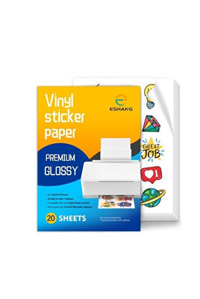 Generic ESHANG Premium Printable Vinyl Sticker Paper for Inkjet Printer - A4 ...