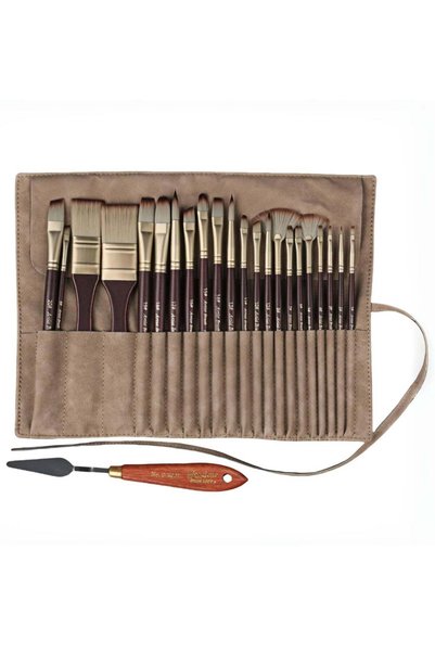 Generic NOVOLAN 24-Piece Paintbrush Set, Nylon Brush Set with Portable Storag...