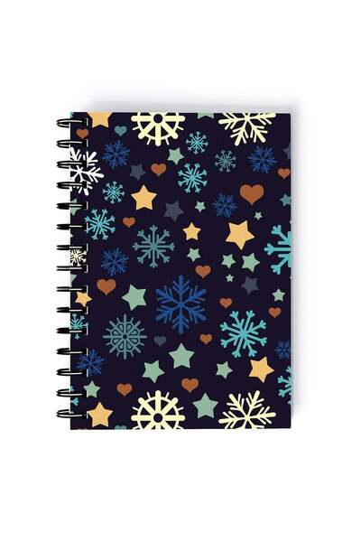 Generic Winter Theme Rectangle Spiral A5 Notebook Multicolour