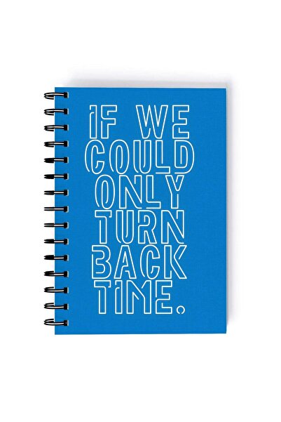 Generic Spiral A5 Notebook Inspirational Quote Motivations Turn Back time Blu...