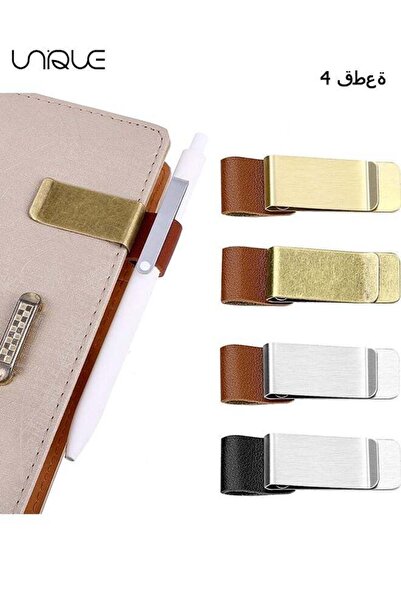 Generic 4PCS Pen Loop Holder Notebooks Pen Sleeve, PU Leather Pen Holder, Jou...